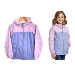 Columbia Jacket Girls Medium 10-12 Windbreaker Fleece Purple Pink Lilac Lavender